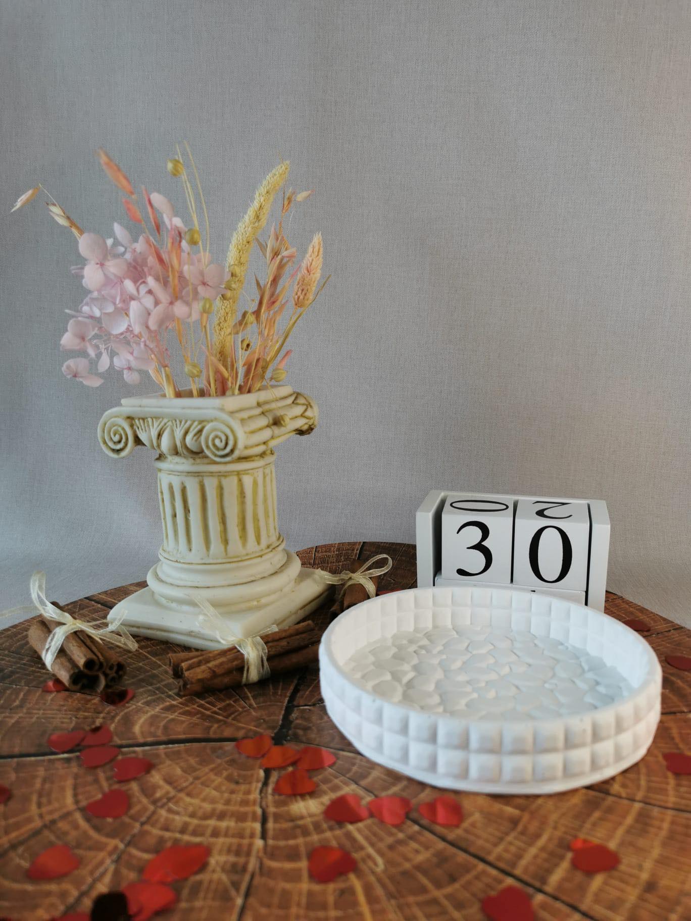 Tăviță Rotunda cu Design de Piatră - Allumer