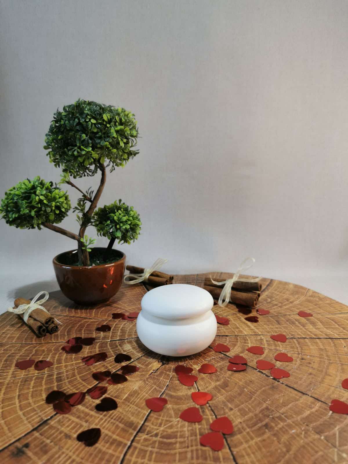 Lumânare parfumată în recipient rotund din ceramică cu capac - Allumer