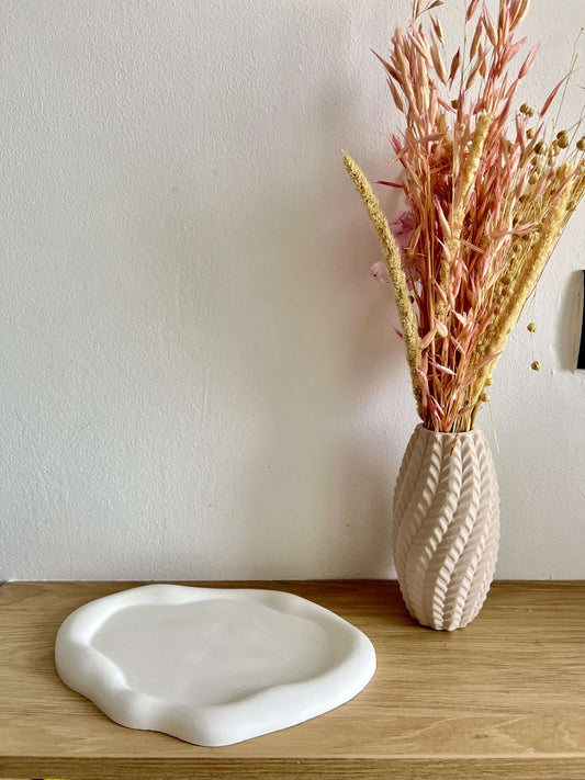 Tăviță în formă de nor din ceramică albă - Allumer