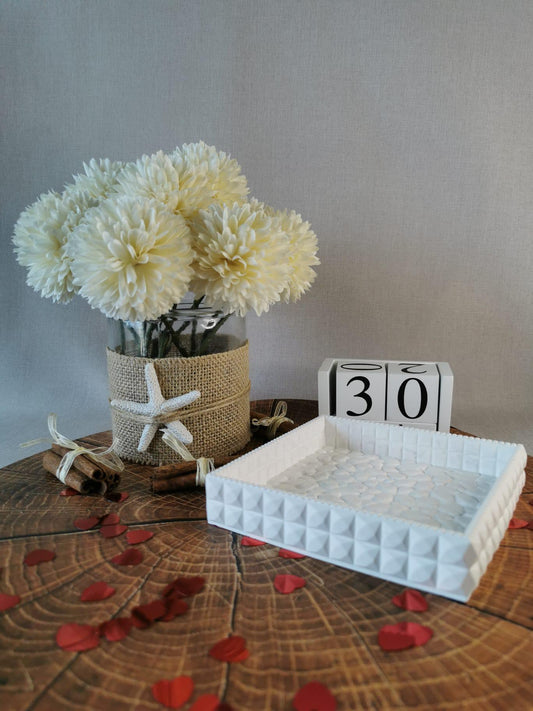 Tăviță Pătrată cu Design de Piatră - Allumer