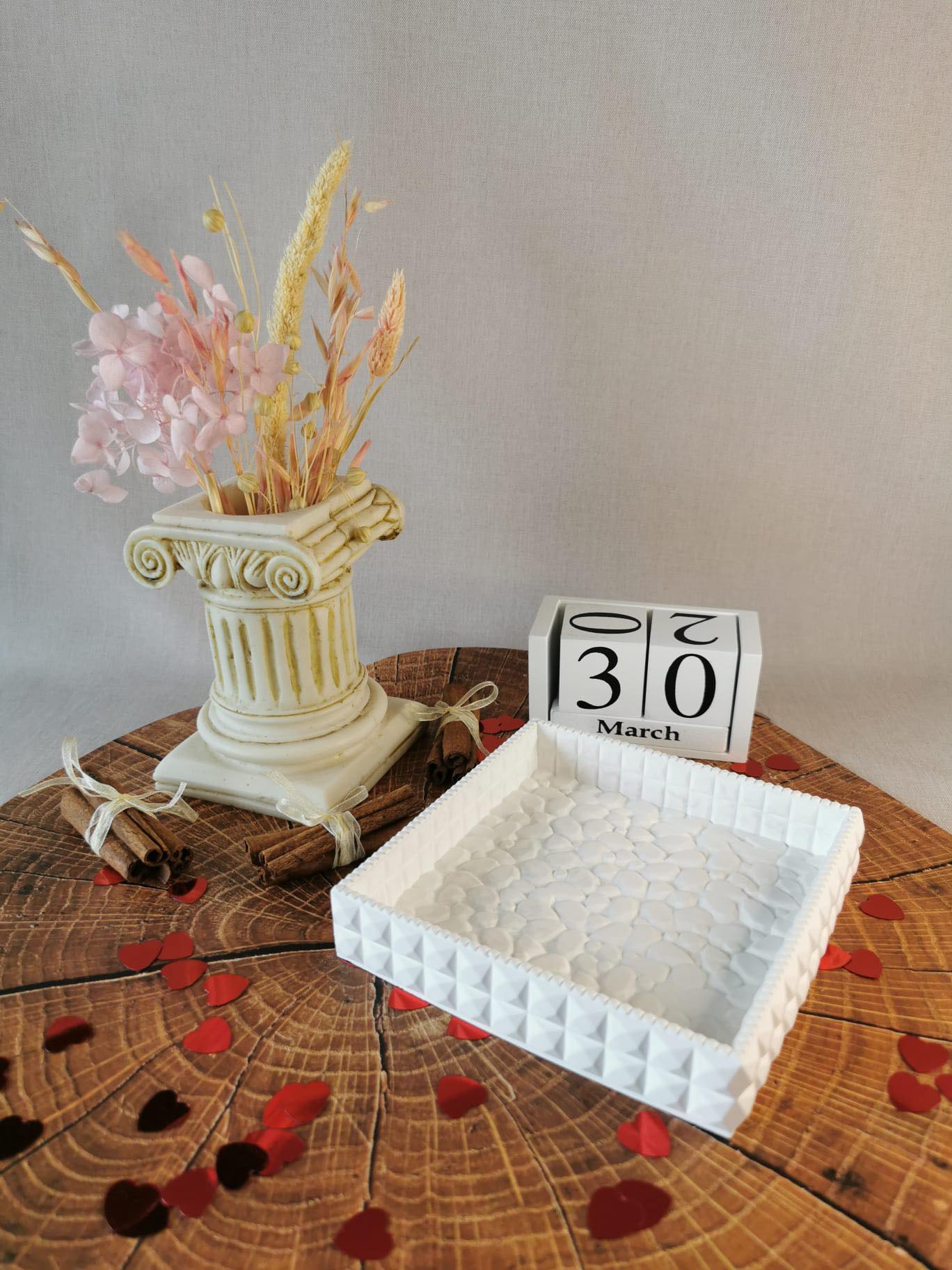 Tăviță Pătrată cu Design de Piatră - Allumer