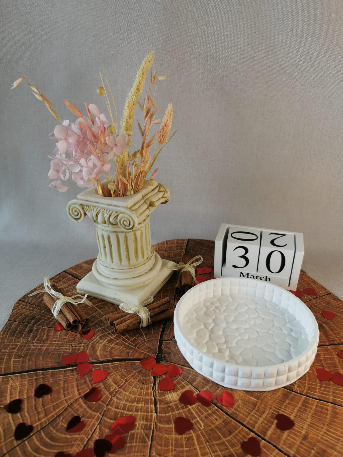 Tăviță Rotunda cu Design de Piatră - Allumer