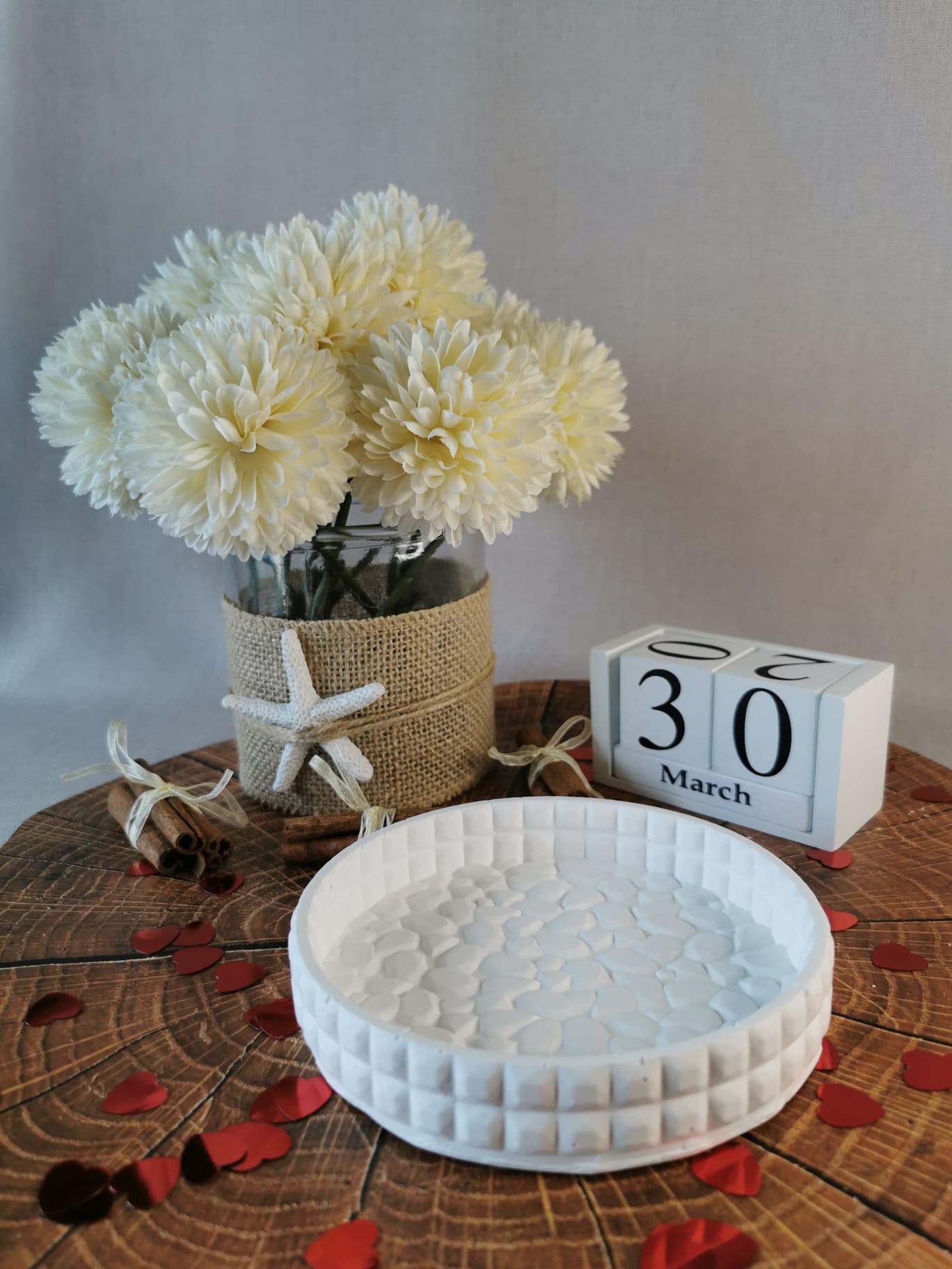 Tăviță Rotunda cu Design de Piatră - Allumer